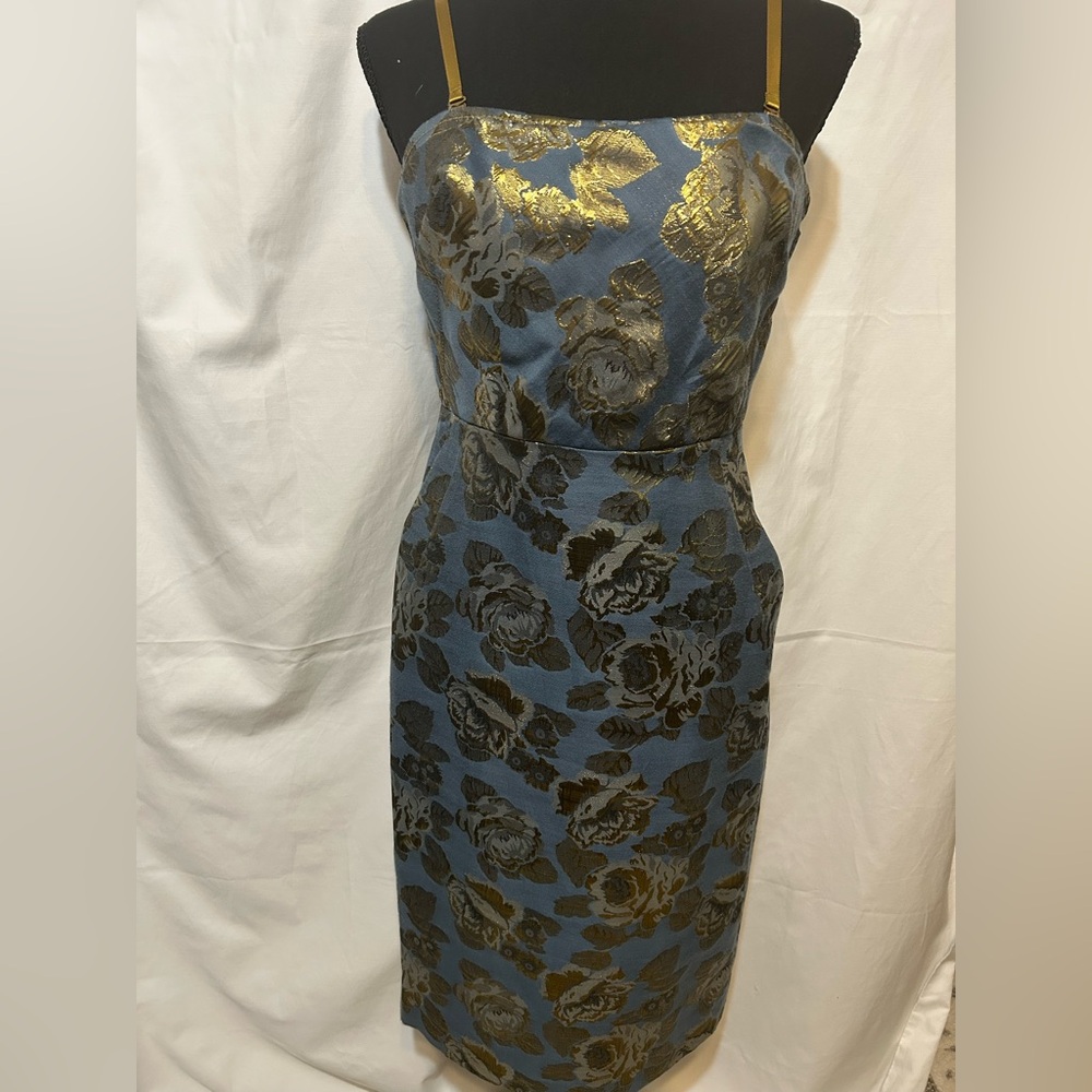 ETCETERA Metallic Floral Brocade Sheath Dress – Size 4‎
